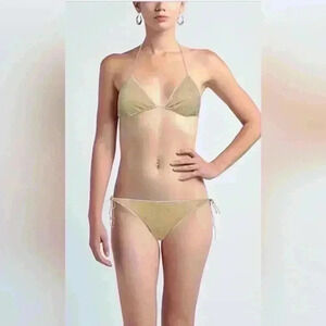 NWOT GOLD  SHIMMER STRING BIKINI